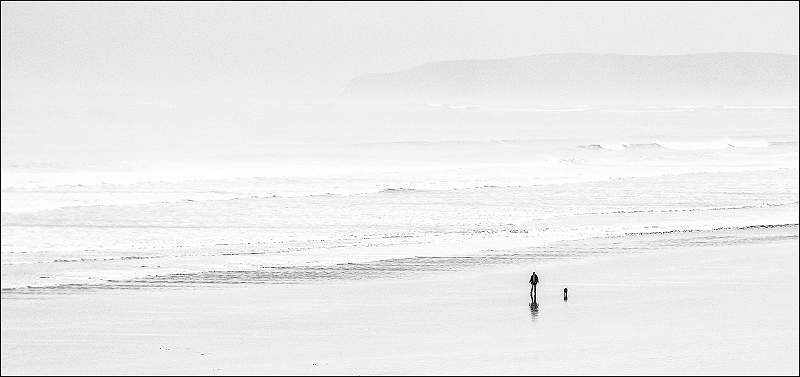 One man and his dog on the beach.jpg - One man and his dog on the beach