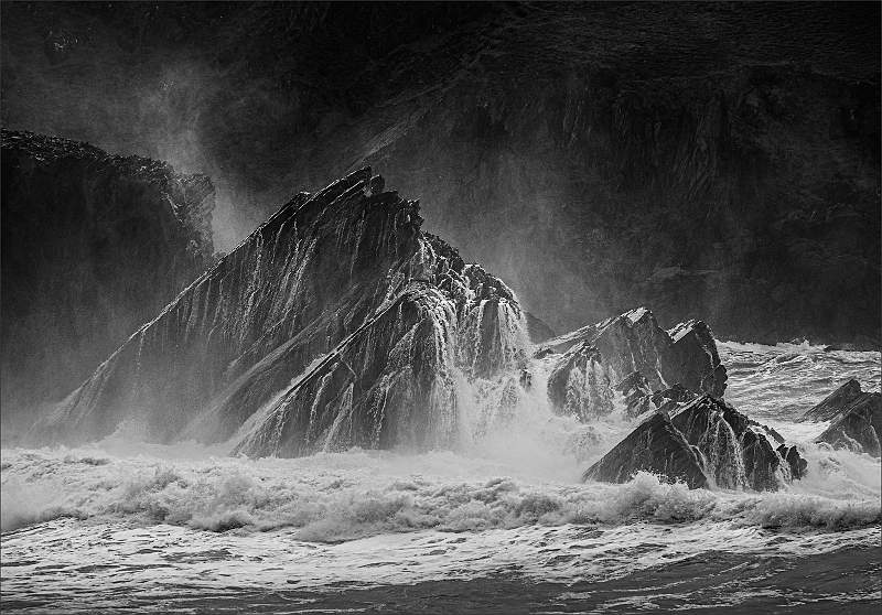 Wave Action, Clogher Strand.jpg - Ganzoni Cup (Pictorial Mono) - Wave Action, Clogher Strand - David Robinson ARPS