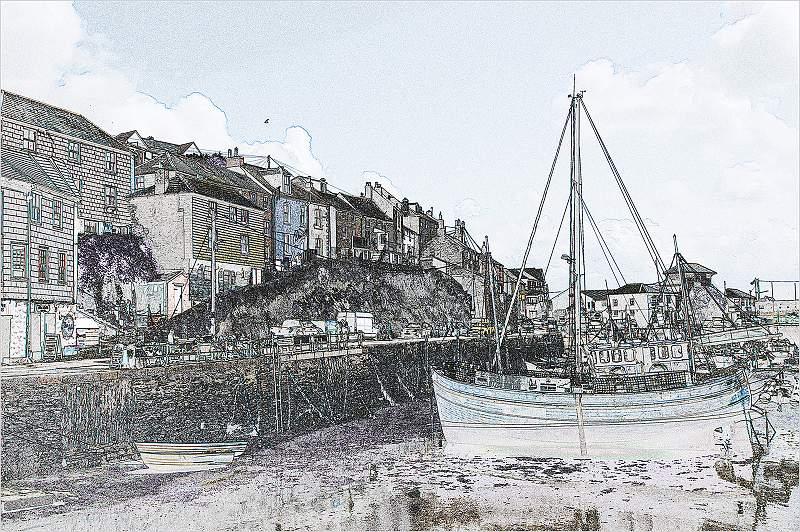 02-MEVAGISSEY HARBOUR WALL by David Ryland.jpg - MEVAGISSEY HARBOUR WALL