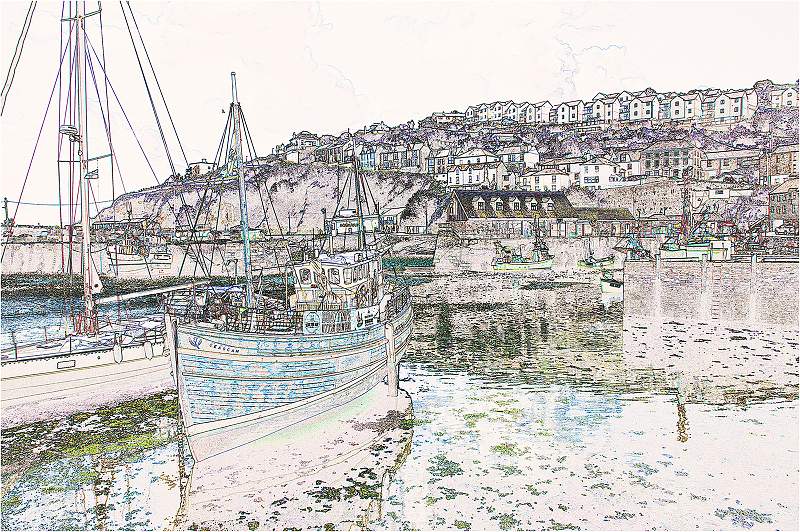 03-MEVAGISSEY HARBOUR by David Ryland.jpg - MEVAGISSEY HARBOUR