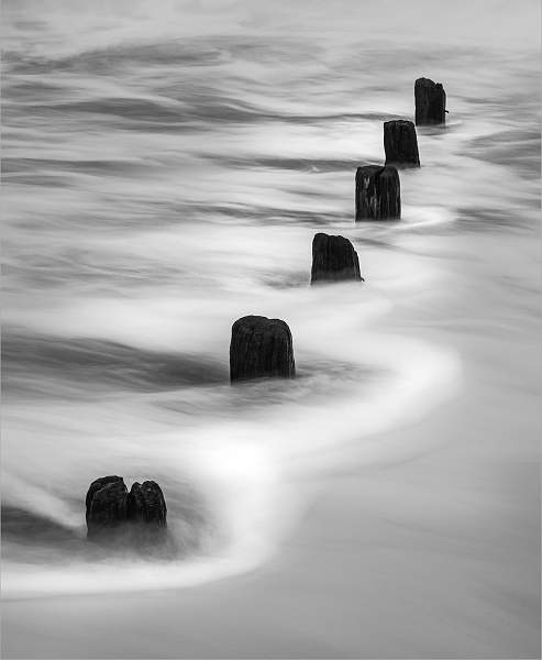 Groynes at Spittal Beach Print.jpg