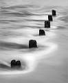 Groynes at Spittal Beach Print